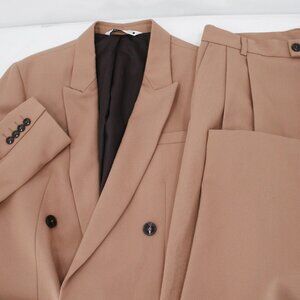 Zara Suit Men's 40 34x29 Two Piece Classic Double Breasted Pleated tapered Pants